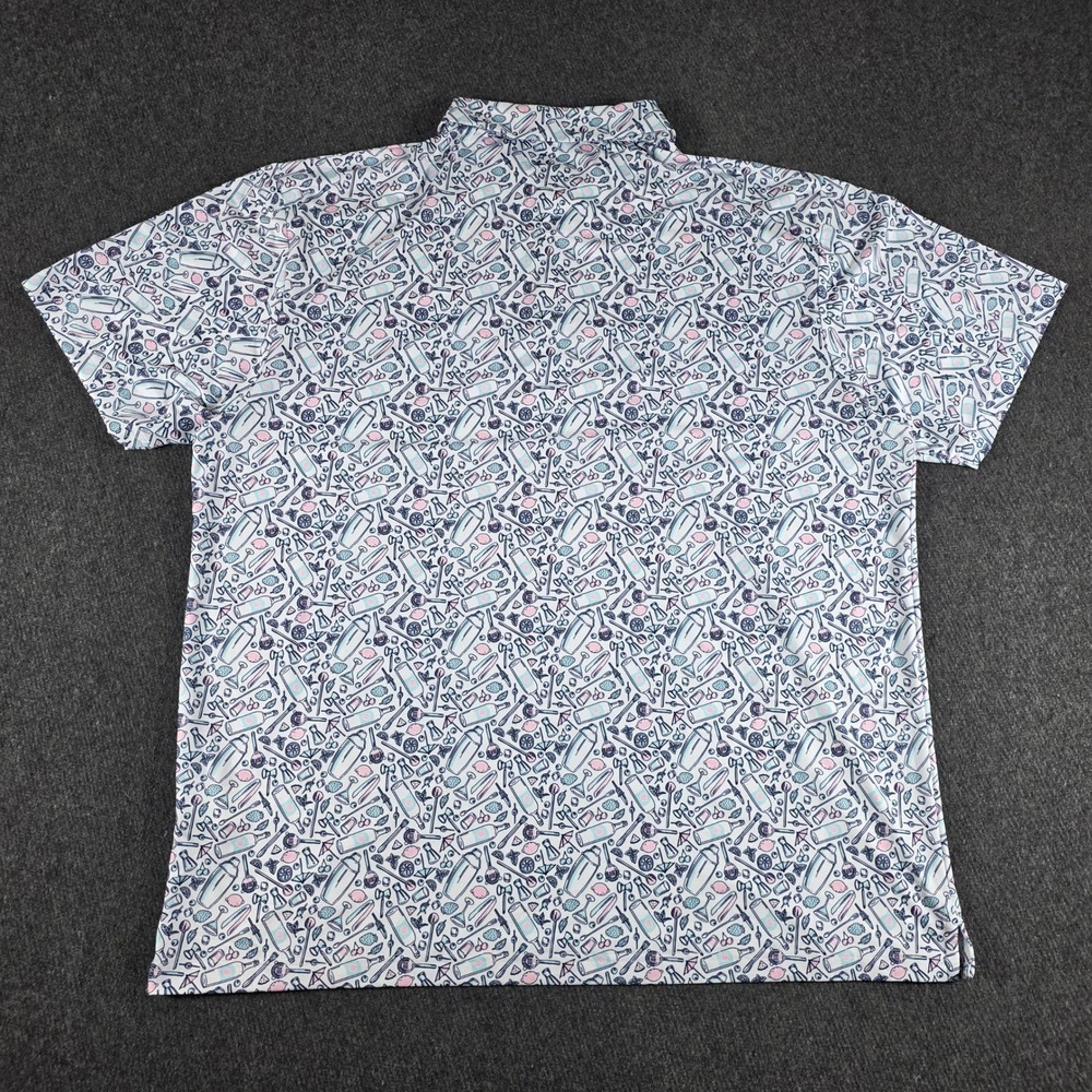 Callaway Polo Shirt Mens XXL White Cocktail All Over Print Opti-Dri Golfcore - Picture 4 of 8